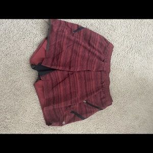 Red and Black Lululemon Running Shorts